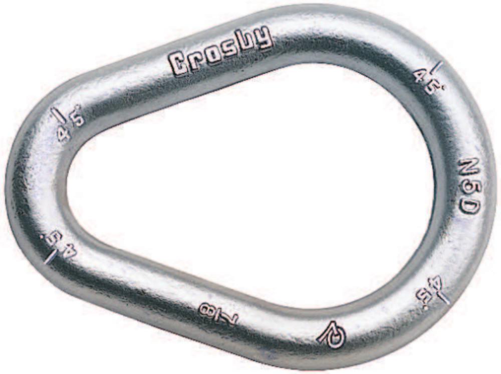 コリン Crosby Carbon Weldless Pear-Shaped Sling Link, Galvanized, 1-3/8